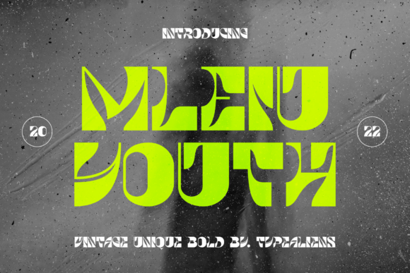 Mleiu Youth: A Stiff Serif Display Font for Psychedelic Branding